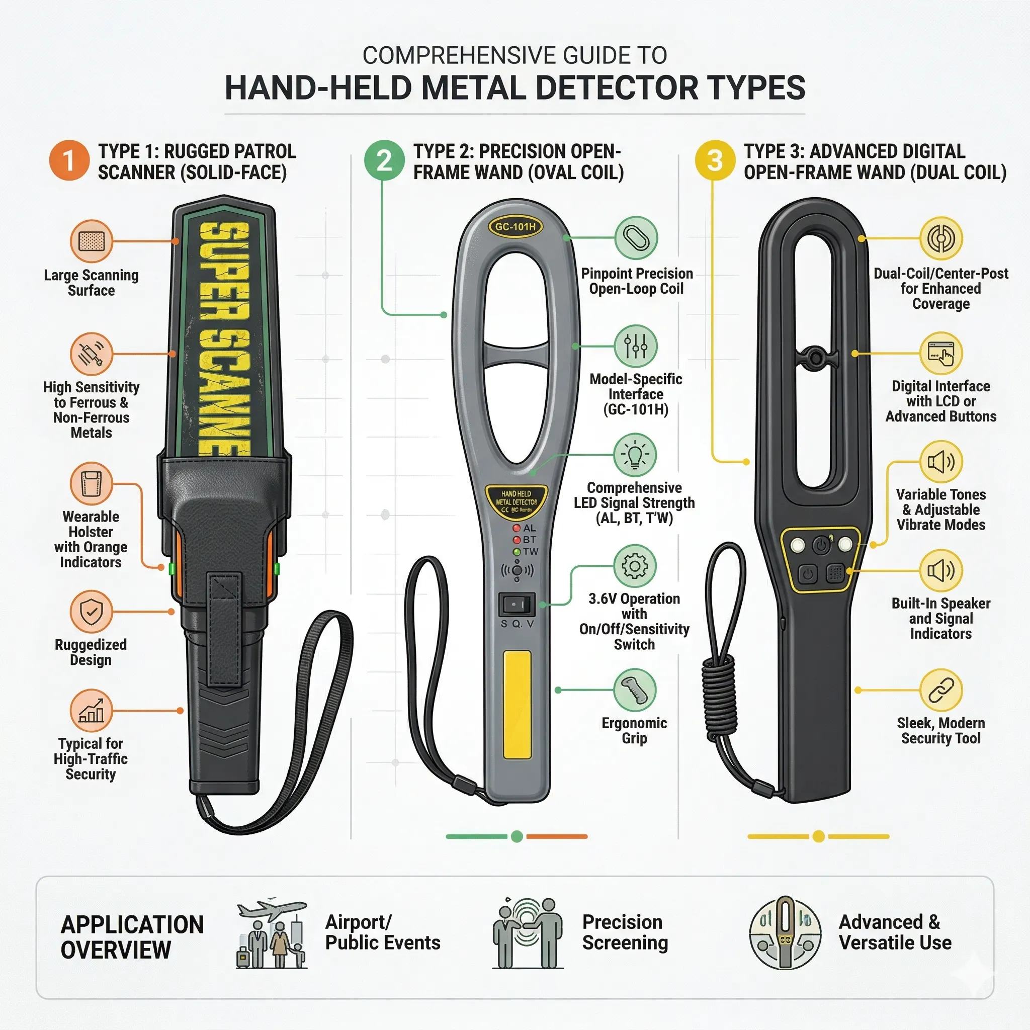Handheld Metal Detector | High Sensitivity Scanner | Audio | Vibration | LED Alert | Rechargeable Battery | Portable Security Device | Compct Safe System - Image 5